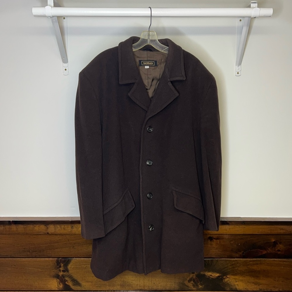 Vintage Bachrach Men’s Dark Brown‎ Wool Coat- L